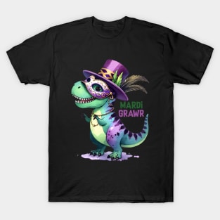 Mardi Grawr Funny Trex Dinosaur T-Shirt